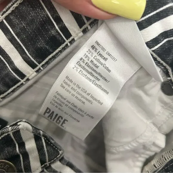 Paige Hoxton Straight Ankle Jeans Vintage Black Stripe Size 26 - Picture 13 of 13